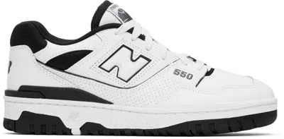 New Balance White & Black Bb550 Sneakers