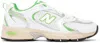 NEW BALANCE WHITE & GREEN 530 SNEAKERS