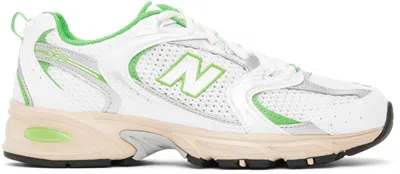 New Balance White & Green 530 Sneakers In White/palm Leaf