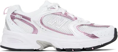 New Balance White & Pink 530 Sneakers