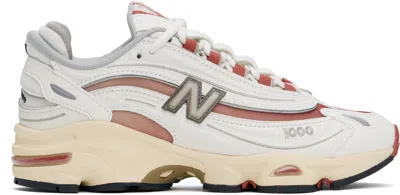 NEW BALANCE WHITE & RED 1000 SNEAKERS