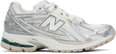New Balance White & Silver 1906r Trainers In Silver Metalic