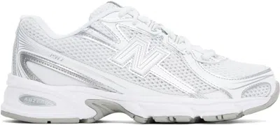 New Balance White & Silver 740 Sneakers