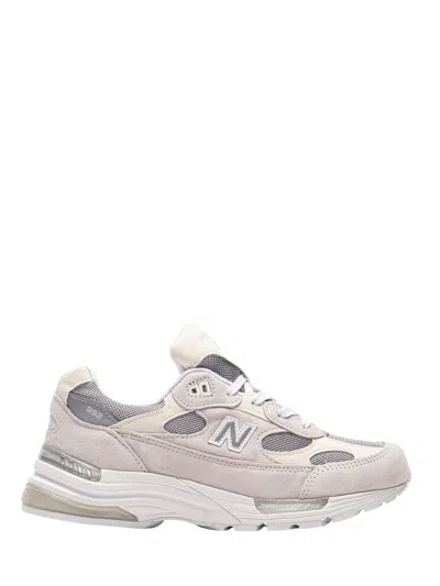 New Balance White Breathable Mesh Leather Sneakers In Multi