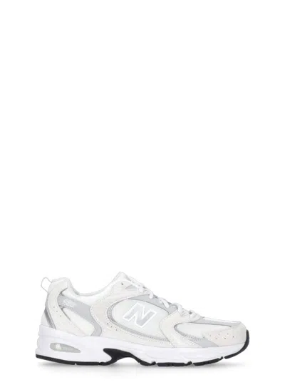 New Balance Mens Sea Salt Off White Grey Mr530 Logo-embossed Leather And Mesh Low-top Trainers