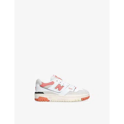 New Balance White/oth Kids' 550 Logo-embossed Leather And Suede Low-top Trainers Eur 38.5 /5.5 Uk