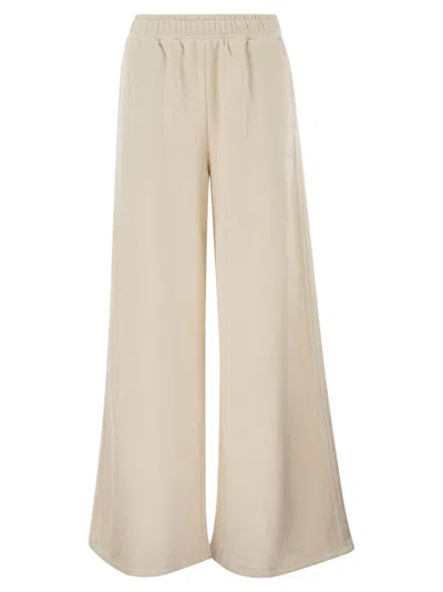 New Balance Wide-leg Cotton-blend Sweatpants In White