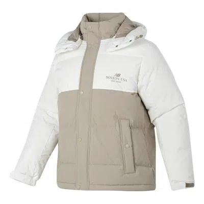 New Balance Windproof Down Jacket 'white Beige' In Multi