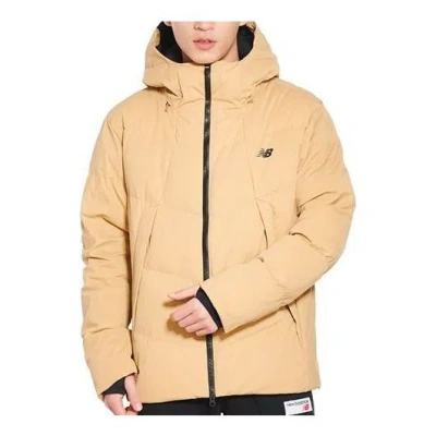 New Balance Windproof Hooded Down Jacket 'khaki' In Neutral