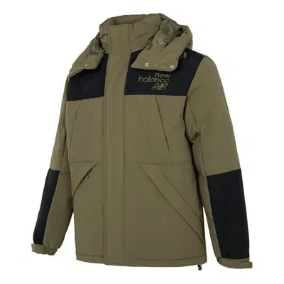 New Balance Kids'  Windproof Hooded Down Jacket 'military Green'