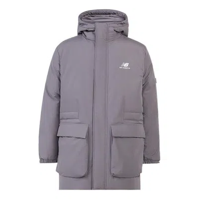 New Balance Windproof Long Down Jacket 'grey' In Gray