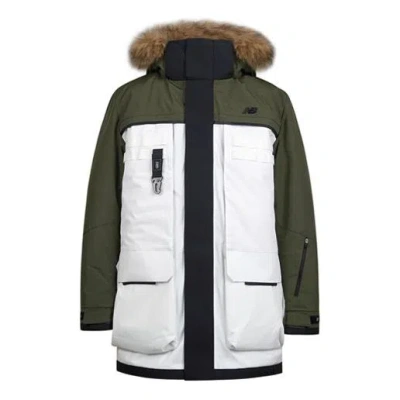 New Balance Winter Down Snow Parka Jacket 'white Green Black'