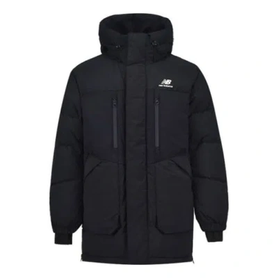 New Balance Winter Hooded Thickened Long Down Jacket 'black'