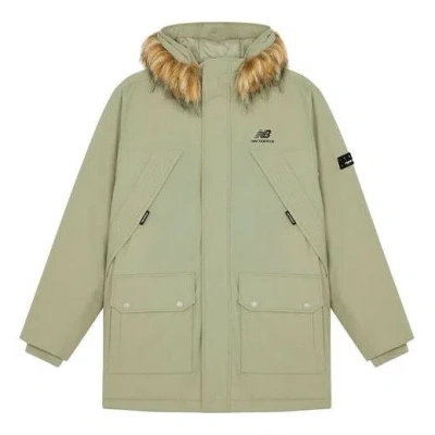 New Balance Winter Long Down Jacket 'lime Green Brown'