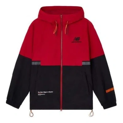 New Balance Winter Warm Hooded Jacket 'red Black' In Multi