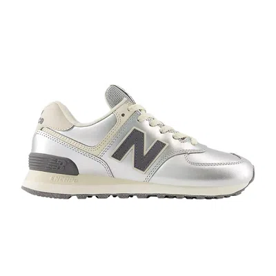 Pre-owned New Balance Wmns 574 'metallic Silver Artic Grey' | Women's Size 8.5