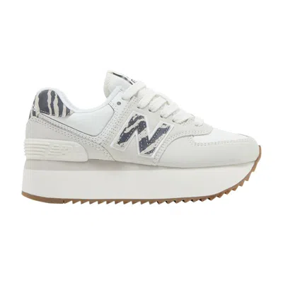 Pre-owned New Balance Wmns 574+ 'sea Salt Animal Print' In Grey
