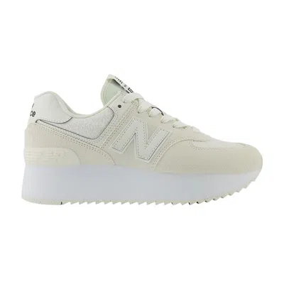 Pre-owned New Balance Wmns 574+ 'sea Salt Black' In Cream