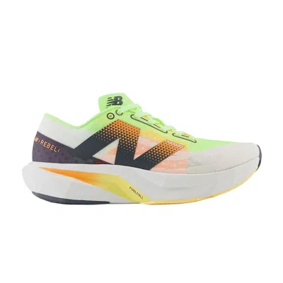 Pre-owned New Balance Wmns Fuelcell Rebel V4 'white Bleached Lime Glo'