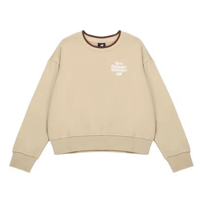 New Balance (wmns)  Athletics 70s Crewneck Sweatshirt 'beige White' In Neutral