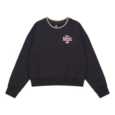 New Balance (wmns)  Athletics 70s Crewneck Sweatshirt 'black Pink'