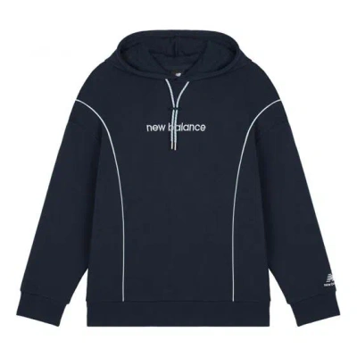 New Balance (wmns)  Athletics Fleece Sweatshirt 'navy White' In Black