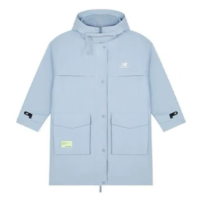 New Balance (wmns)  Big Pocket Solid Color Hooded Jacket Blue