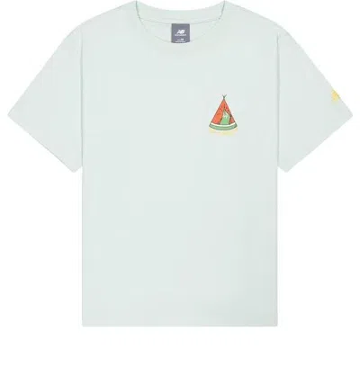 New Balance (wmns)  Cartoon Short Sleeve T-shirt 'light Blue' In White