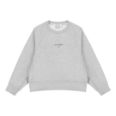 New Balance (wmns)  Casual Sports Alphabet Printing Pullover Round Neck Hoodie Light Grey In Gray