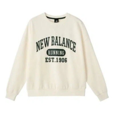 New Balance (wmns)  Classic Running Sweatshirt 'white Green' In Neutral