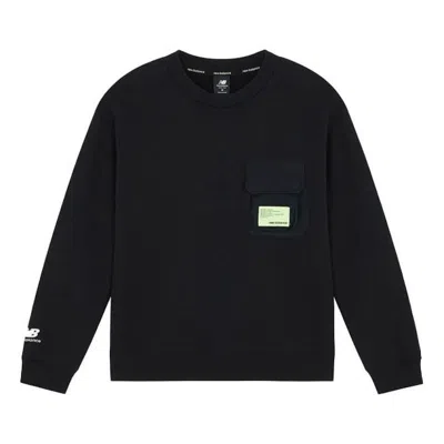 New Balance (wmns)  Cny Series 3d Pocket Sports Round Neck Pullover Black Hoodie