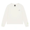 New Balance (wmns)  Embroidery Logo Knitting Round-neck Sweateshirt White In Neutral