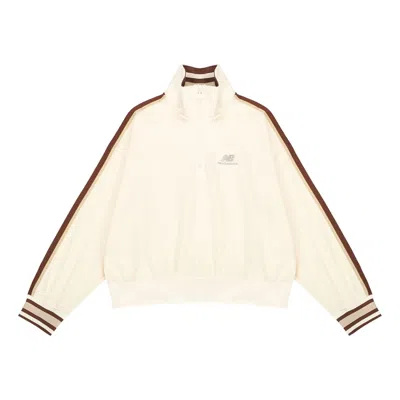 New Balance (wmns)  Half Zip Sweatshirt 'cream White Red' In Neutral