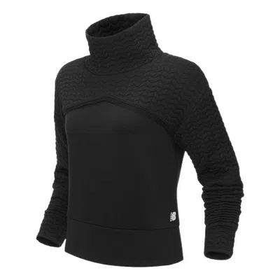New Balance (wmns)  High Collar Solid Color Slim Fit Hoodie Black