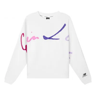 New Balance (wmns)  Letters Graphic Print Top 'white Purple' In Brown
