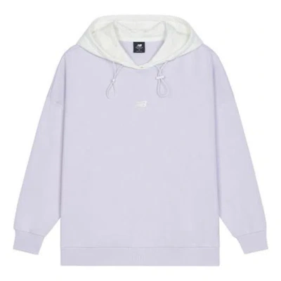 New Balance (wmns)  Logo Fleece Hoodie 'light Purple' In Blue