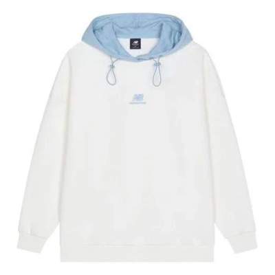 New Balance (wmns)  Logo Fleece Hoodie 'white Blue'