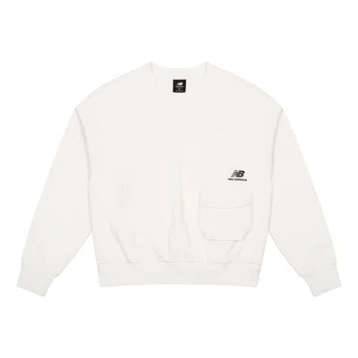 New Balance (wmns)  Logo Printing Casual Round Neck Pullover Sports Milky White Hoodie