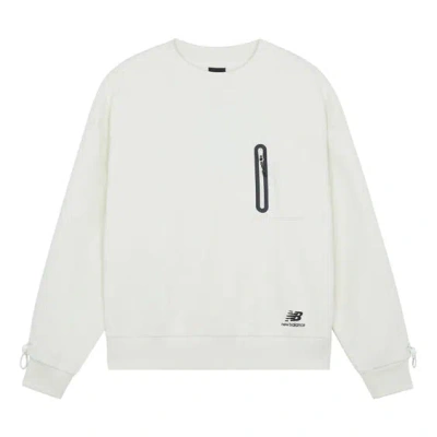 New Balance (wmns)  Logo Printing Solid Color Round Neck Pullover Beige Hoodie In Neutral