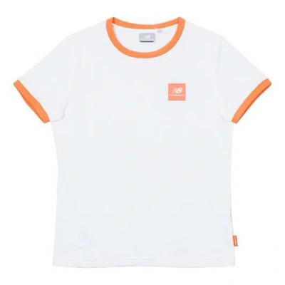 New Balance (wmns)  Logo Sports Round Neck Short Sleeve Version White