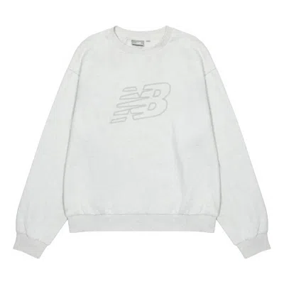 New Balance (wmns)  Logo Sweatshirt 'white Grey' In Gray