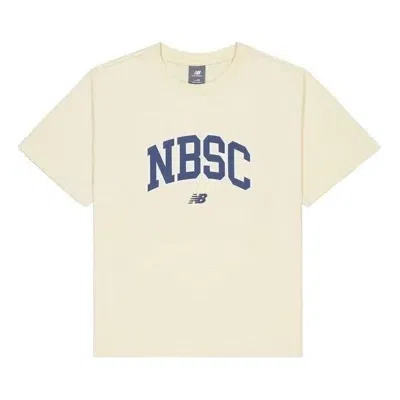 New Balance (wmns)  Nbsc Cotton T-shirt 'beige Blue' In Neutral