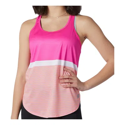 New Balance Women's Printed Accelerate Tank In Pink/white