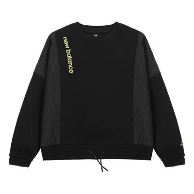 New Balance (wmns)  Solid Color Drawstring Round Neck Pullover Hoodie Black