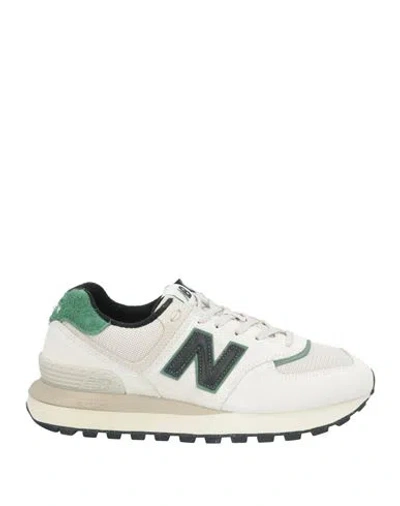 New Balance Woman Sneakers Beige Size 8 Leather, Textile Fibers