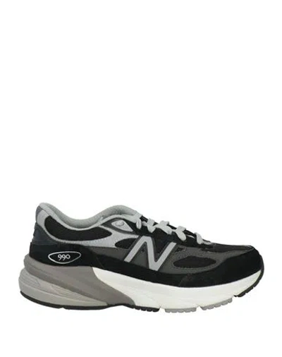 NEW BALANCE NEW BALANCE WOMAN SNEAKERS BLACK SIZE 4.5 LEATHER, TEXTILE FIBERS