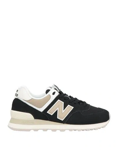 New Balance Woman Sneakers Black Size 7.5 Leather, Textile Fibers