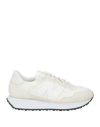 New Balance Woman Sneakers Cream Size 8 Textile Fibers, Leather In White