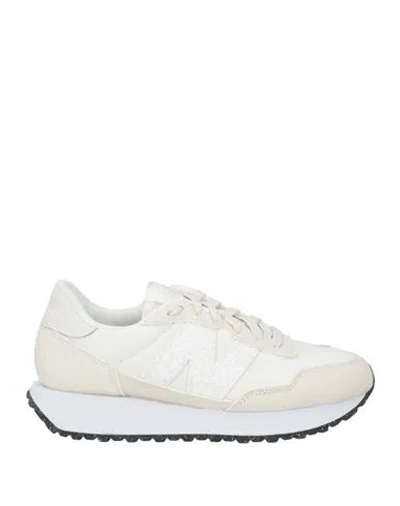 New Balance Woman Sneakers Cream Size 8 Textile Fibers, Leather In White