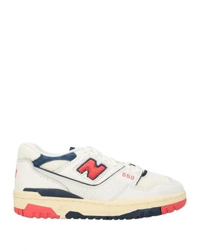 New Balance Woman Sneakers Ivory Size 5.5 Leather, Textile Fibers In White